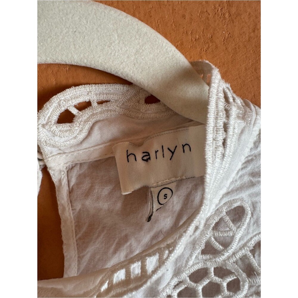 Harlyn White Cotton Eyelet Lace Boho Blouse Top Small - Picture 4 of 8